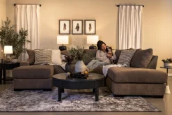 Mor Furniture Paige Dual Chaise Sectional In Sherry Bark, Left Facing
