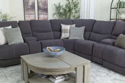 Mor Furniture Palencia 7 Piece 3 Power Sectional In Trento Charcoal