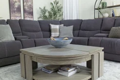 Mor Furniture Palencia 7 Piece 3 Power Sectional In Trento Charcoal