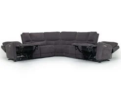 Mor Furniture Palencia 7 Piece 3 Power Sectional In Trento Charcoal
