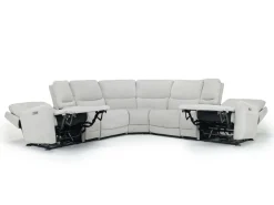 Mor Furniture Palencia 7 Piece 3 Power Sectional In Trento Charcoal