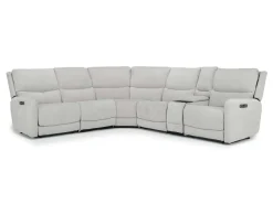 Mor Furniture Palencia 6 Piece 3 Power Sectional In Trento Dove