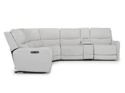 Mor Furniture Palencia 6 Piece 3 Power Sectional In Trento Dove