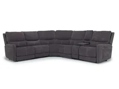 Mor Furniture Palencia 6 Piece 3 Power Sectional In Trento Dove