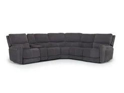 Mor Furniture Palencia 6 Piece 3 Power Sectional In Trento Dove
