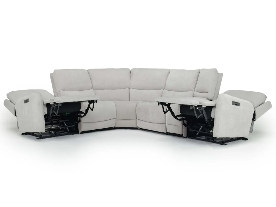 Mor Furniture Palencia 6 Piece 3 Power Sectional In Trento Dove