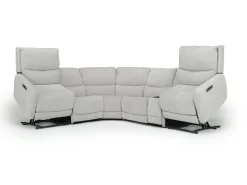 Mor Furniture Palencia 6 Piece 3 Power Sectional In Trento Dove