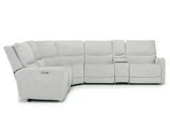 Mor Furniture Palencia 6 Piece 3 Power Sectional W/ 3 Power Armless Recliner In Trento Dove
