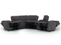Mor Furniture Palencia 6 Piece 3 Power Sectional W/ 3 Power Armless Recliner In Trento Dove