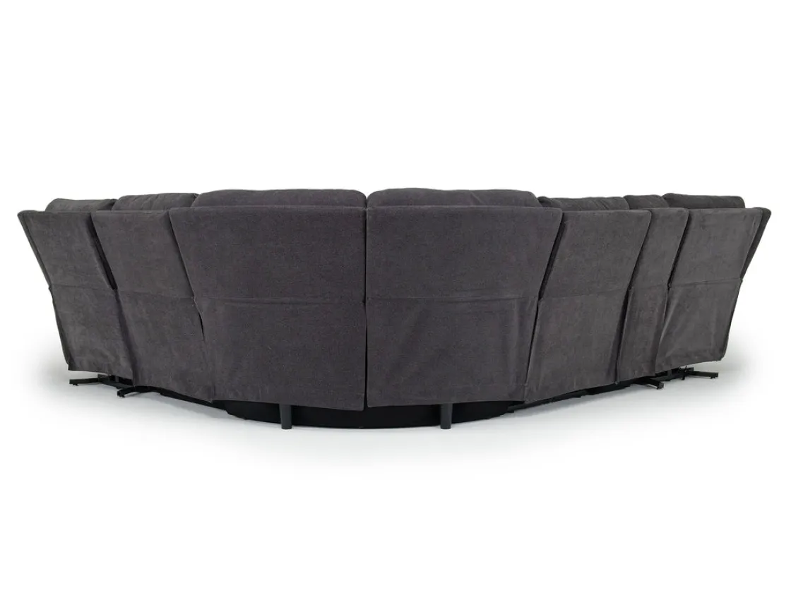 Mor Furniture Palencia 6 Piece 3 Power Sectional W/ 3 Power Armless Recliner In Trento Dove