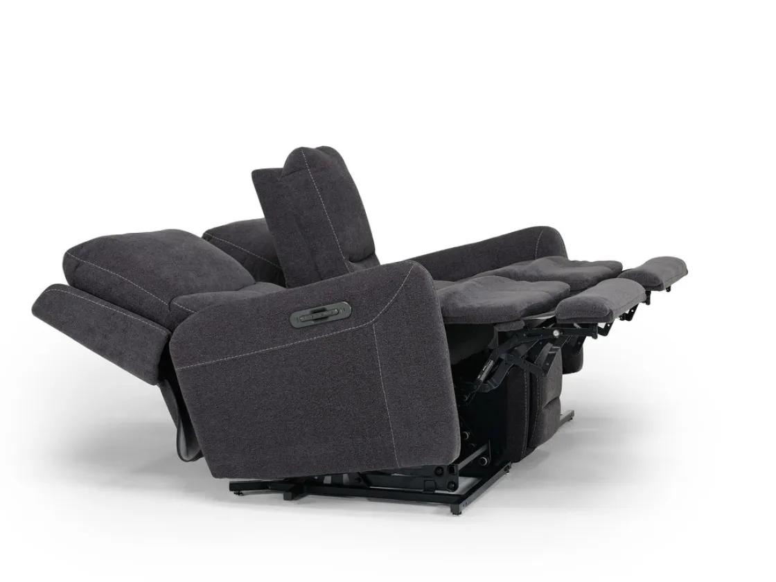 Mor Furniture Palencia 3 Power Console Loveseat In Trento Charcoal