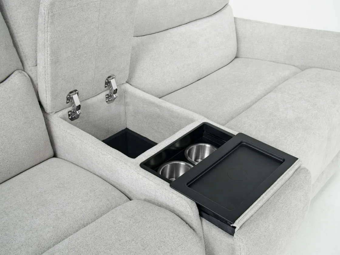 Mor Furniture Palencia 3 Power Console Loveseat In Trento Charcoal