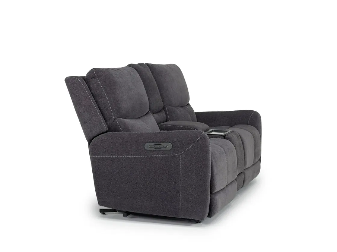 Mor Furniture Palencia 3 Power Console Loveseat In Trento Charcoal