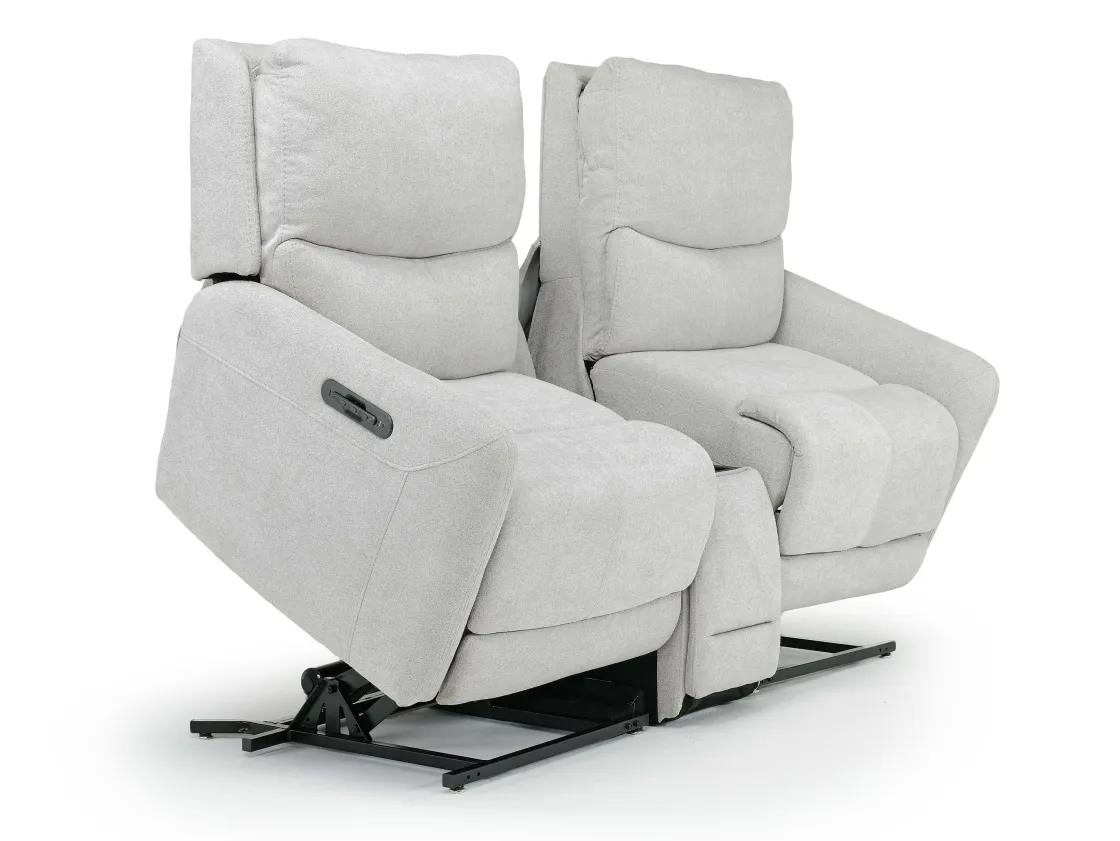 Mor Furniture Palencia 3 Power Console Loveseat In Trento Charcoal