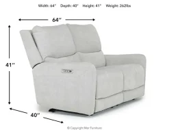 Mor Furniture Palencia 3 Power Loveseat In Trento Charcoal