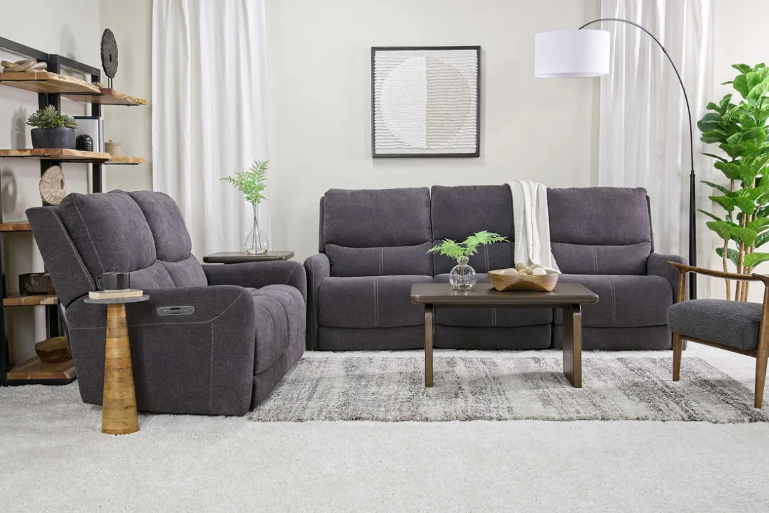 Mor Furniture Palencia 3 Power Loveseat In Trento Charcoal