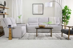 Mor Furniture Palencia 3 Power Sofa & Loveseat In Trento Charcoal