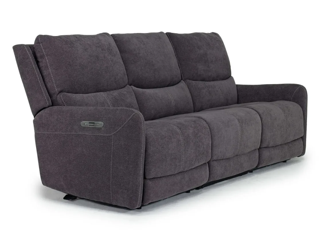 Mor Furniture Palencia 3 Power Sofa & Loveseat In Trento Charcoal