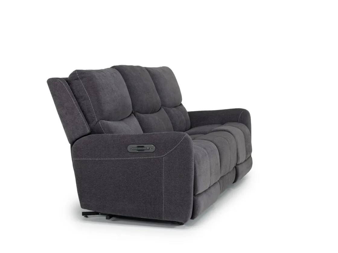Mor Furniture Palencia 3 Power Sofa & Loveseat In Trento Charcoal