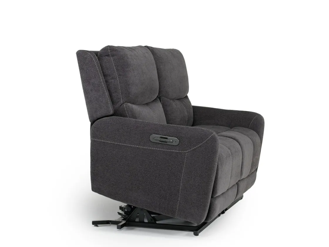 Mor Furniture Palencia 3 Power Sofa & Loveseat In Trento Charcoal
