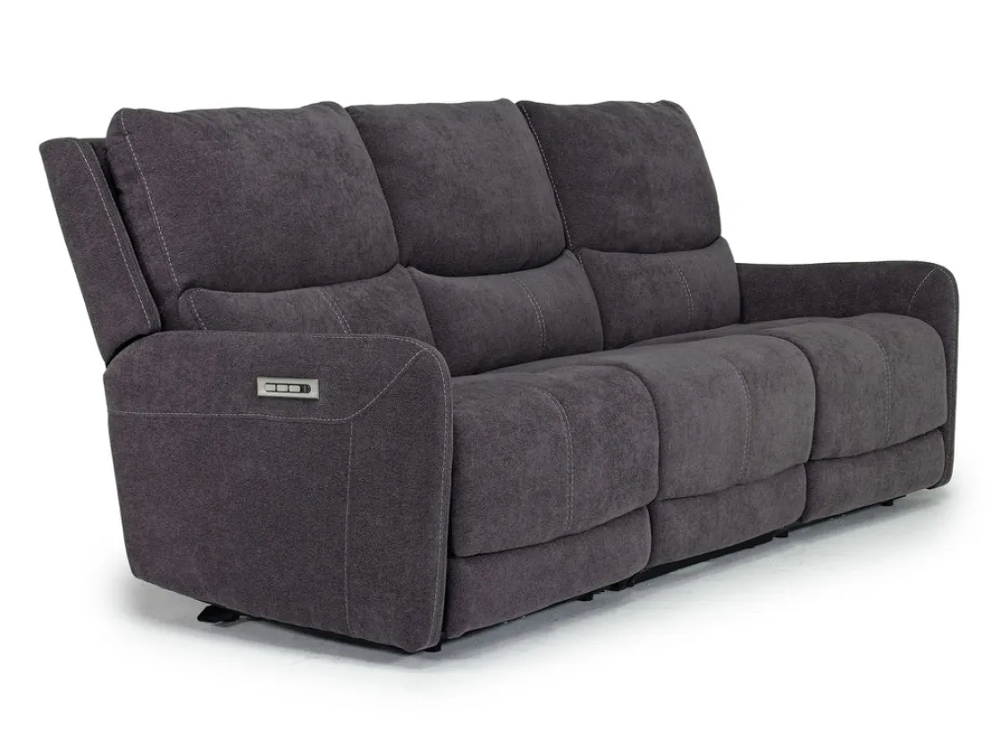 Mor Furniture Palencia 3 Power Sofa & Loveseat In Trento Charcoal