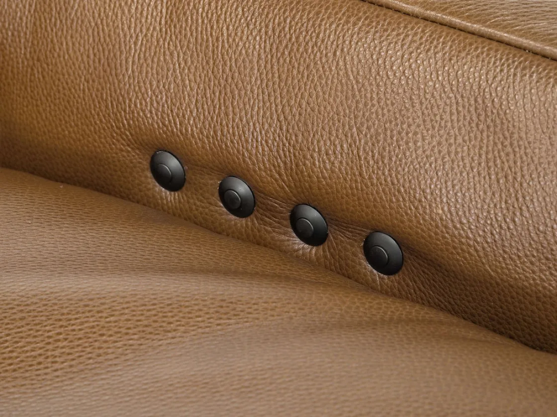 Mor Furniture Paradise 7 Piece 2 Power Sectional W/ 2 Power Armless Recliner In Chestnut Leather