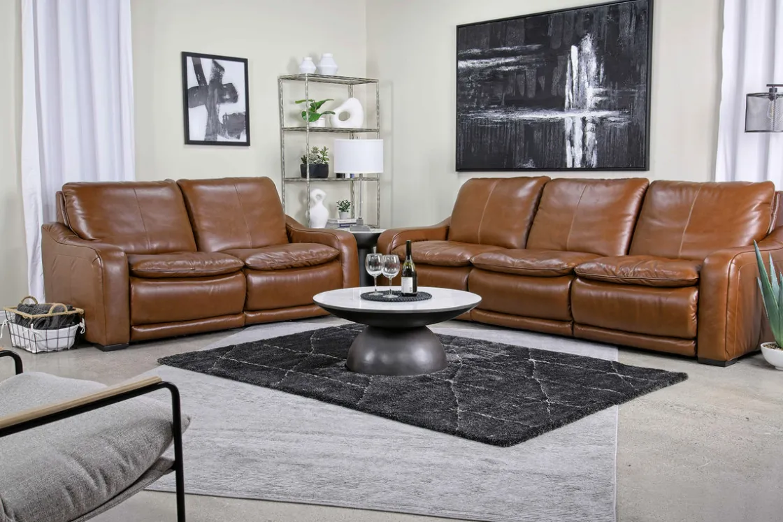 Mor Furniture Paradise 2 Power Loveseat In Chestnut Leather