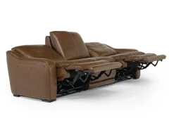 Mor Furniture Paradise 2 Power Sofa & Loveseat In Chestnut Leather