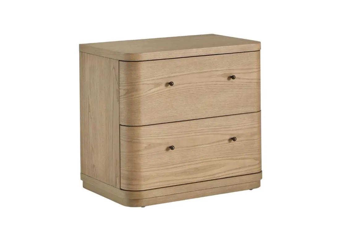 Mor Furniture Penny 2 Drawer Nightstand In Buff Cream