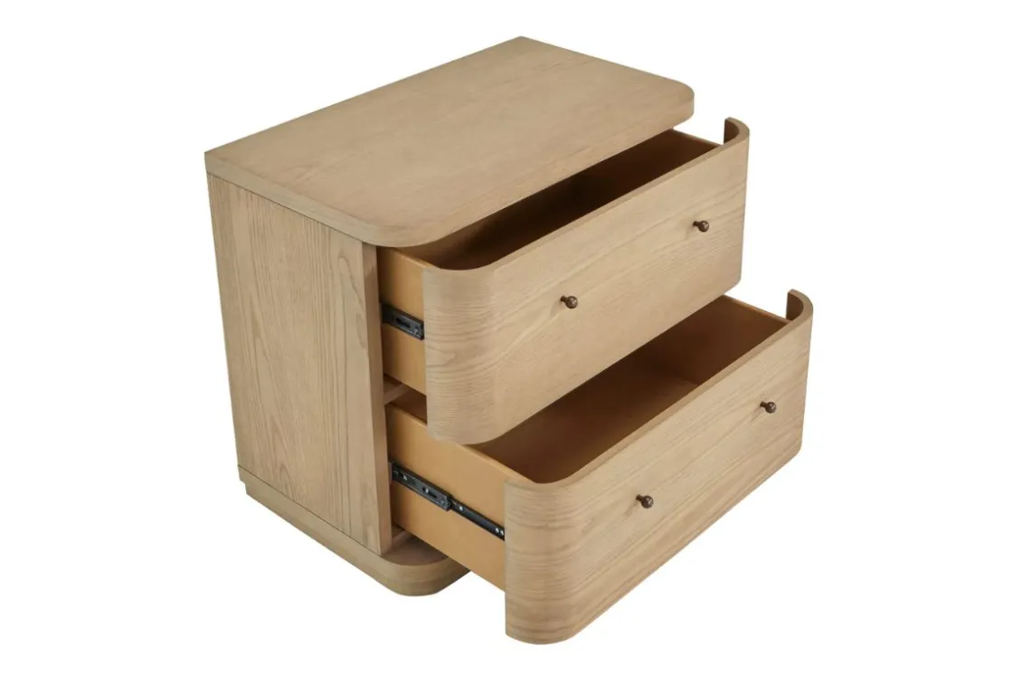Mor Furniture Penny 2 Drawer Nightstand In Buff Cream