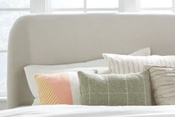 Mor Furniture Penny Upholstered Platform Bed In Buff Cream, Full