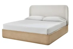 Mor Furniture Penny Upholstered Platform Bed In Buff Cream, Full