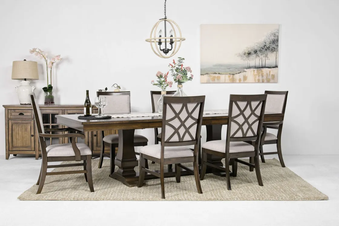 Mor Furniture Phillipe Dining Table & 4 Side Chairs & 2 Arm Chairs In Cherry