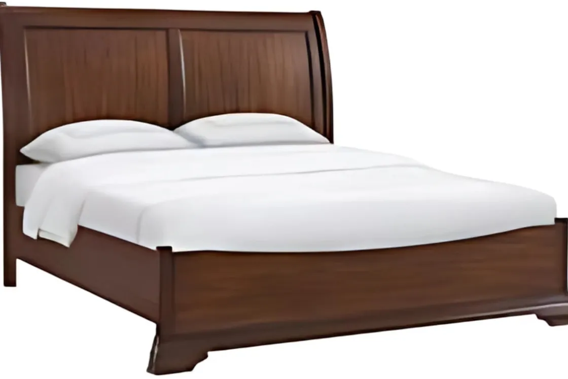 Mor Furniture Phillipe Sleigh Bed, Dresser, Mirror & Nightstand In Cherry, Queen