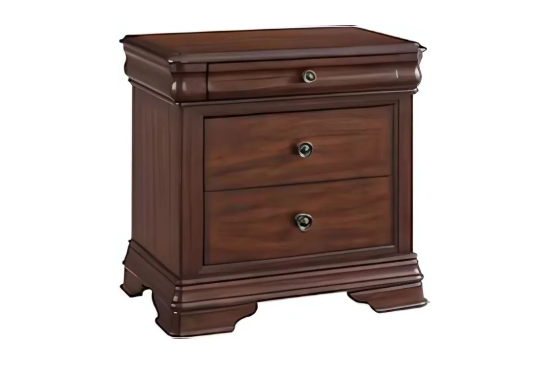 Mor Furniture Phillipe Sleigh Bed, Dresser, Mirror & Nightstand In Cherry, Queen