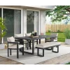 Mor Furniture Playa Outdoor Dining Table, 4 Chairs & Bench In Dark Gray