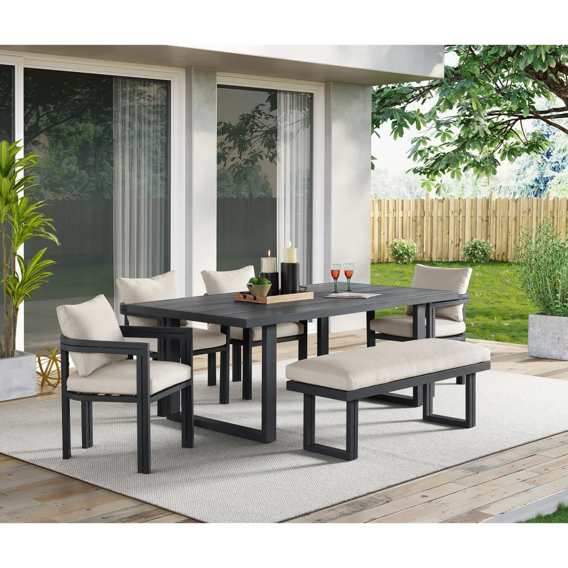 Mor Furniture Playa Outdoor Side Chair In Dark Gray, Set Of 2
