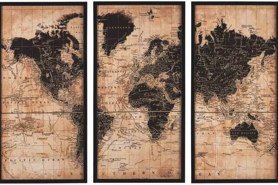 Mor Furniture Pollyanna World Map, Set Of 3
