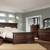 Mor Furniture Porter Panel Bed, Dresser, Mirror & Nightstand In Rustic Brown, Queen
