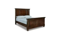 Mor Furniture Porter Panel Bed, Dresser, Mirror & Nightstand In Rustic Brown, Queen