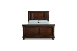 Mor Furniture Porter Panel Bed In Rustic Brown, Queen