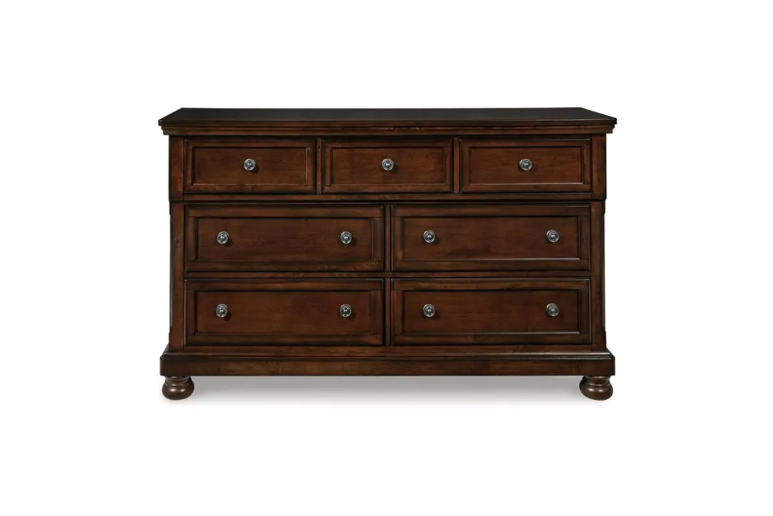 Mor Furniture Porter Storage Bed, Dresser, Mirror, Nightstand In Rustic Brown, Queen