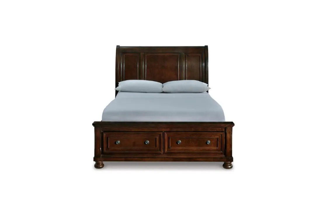 Mor Furniture Porter Storage Bed, Dresser, Mirror, Nightstand In Rustic Brown, Queen