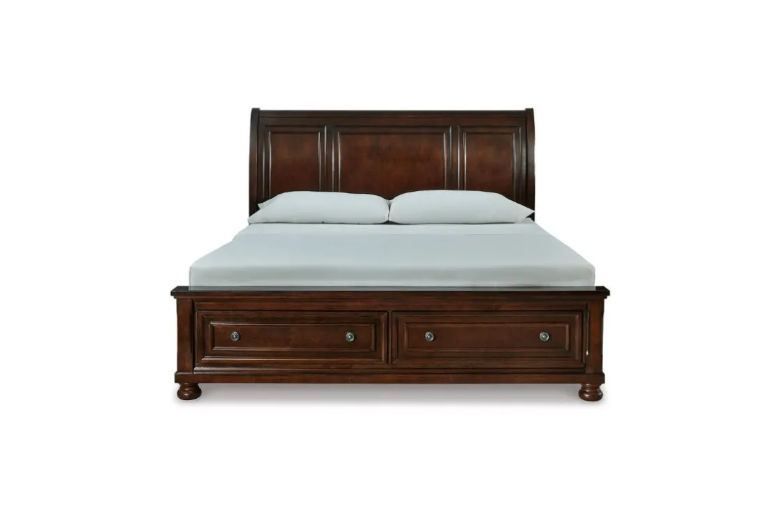 Mor Furniture Porter Storage Bed, Dresser, Mirror, Nightstand In Rustic Brown, Queen