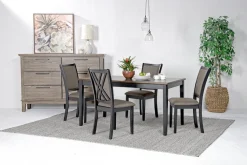 Mor Furniture Potomac Dining Table & 4 Chairs In Brown/Black
