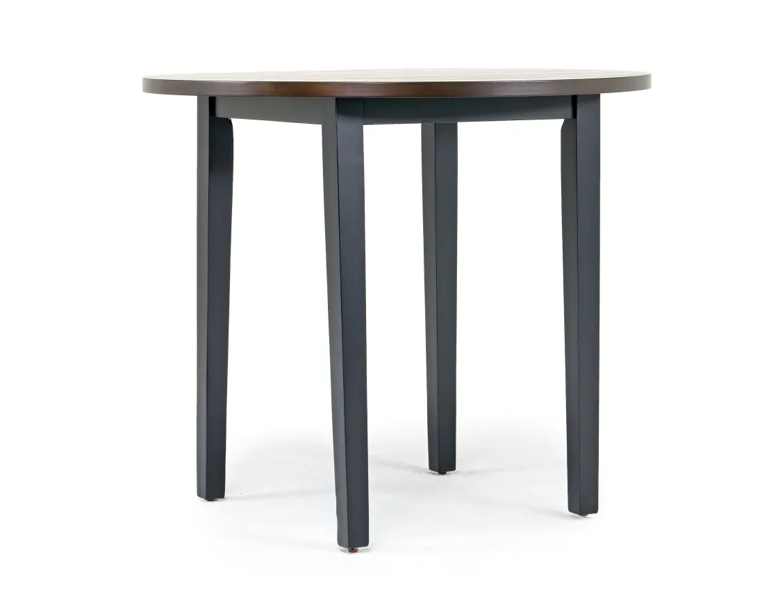 Mor Furniture Potomac Round Counter Height Dining Table & 4 Stools In Brown/Black