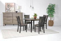 Mor Furniture Potomac Round Dining Table & 4 Chairs In Brown / Black