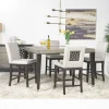 Mor Furniture Proximity Counter Height Dining Table & 4 Stools In Gray Oak