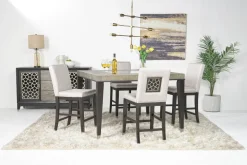 Mor Furniture Proximity Counter Height Dining Table & 4 Stools In Gray Oak
