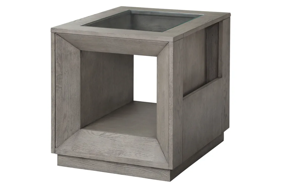 Mor Furniture Pure Modern End Table W/ Storage In Moonstone